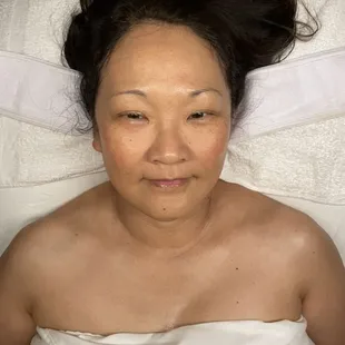 Post facial glow on our lovely client