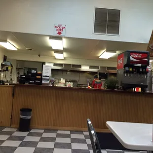 a checkered floor in a restaurant