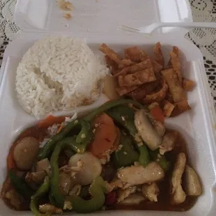 Szechuan chicken.