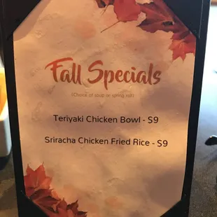 Fall Specials
