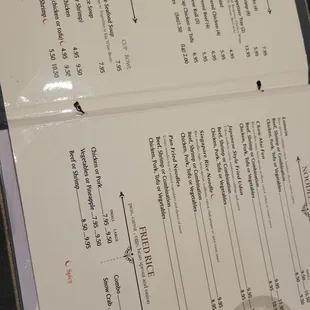 a menu and a cup of coffee