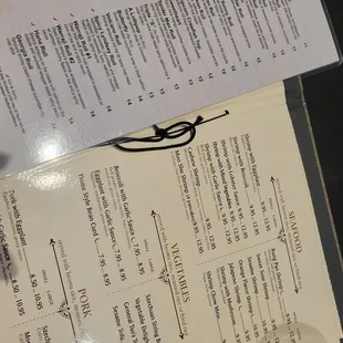 menu