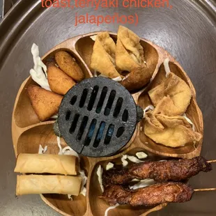 Flaming combination platter