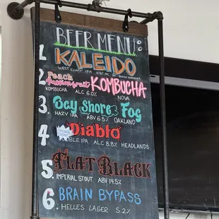 Beer menu