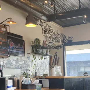 Bar area they have beer