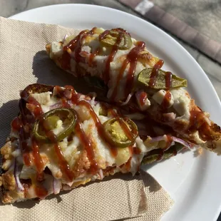 BBQ chicken bread pizza