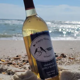 Cold bottle at the beach