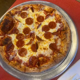 a pepperoni pizza