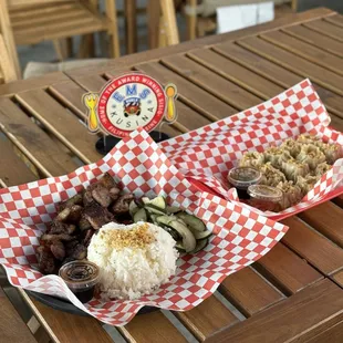 Pork liempo, pork/shrimp siomai