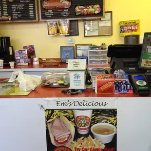 the counter and menu