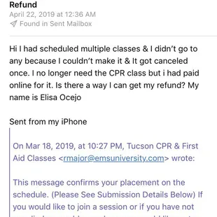 Emails from the company