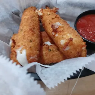 Delicious homemade cheese sticks.