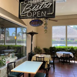 Right outside of the restaurant