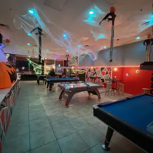 a billiards table and pool tables