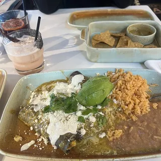 Roasted Green Chili Chicken Enchiladas