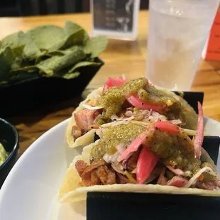 Duck fat pork belly tacos