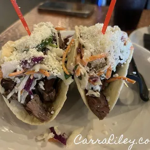 Flank steak tacos