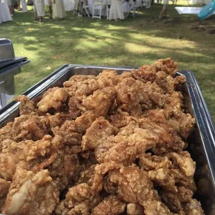 Garlic Chicken on the Buffet line for a Wedding Catering Event