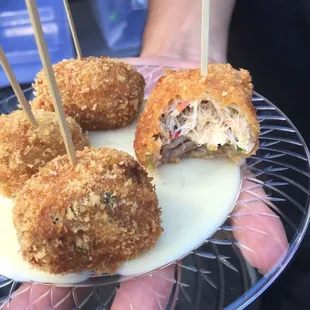 Crab Cake Appetizer Balls for a Wedding Catering on the North Shore