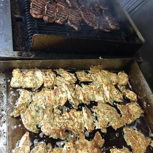 Business Lunch Catering Combo plates with NY Steak and Mahi Mahi