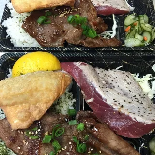 Fresh Garlic Ahi Bento