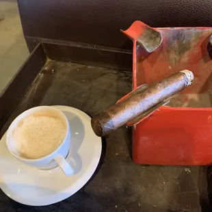 Cuban coffee and in-house maduro robusto