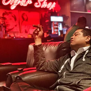 It's all about relaxing with a cigar