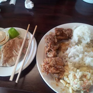 Garlic Ahi and Garlic Chicken Combo Plate