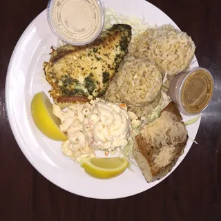 Mahi and Garlic Chicken Combo Plate