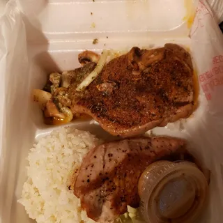 New York Steak and Garlic Chicken Combo Plate