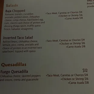 En fuego menu