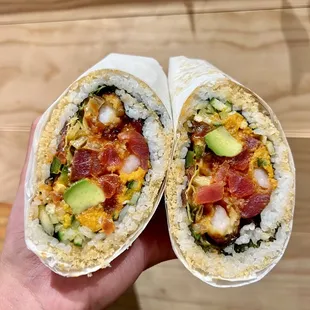 Crunch and fire sushi burrito