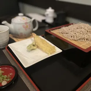Cold Soba with tempura