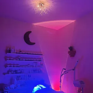 Facial treatment with red light therapy add on.