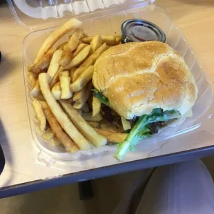 Belly burger and fries.  A lot of food compared to most food trucks