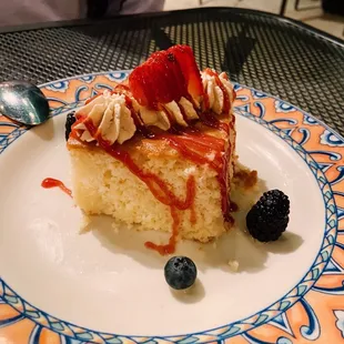 Tres Leches Cake - a little disappointing, had nice cinnamon aroma but texture was a bit too gritty for a cake.