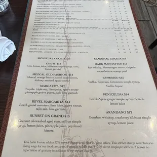 Drink Menu