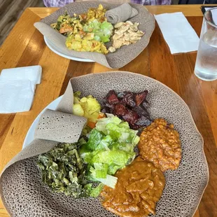 Vegetarian Sampler and Meat Sampler