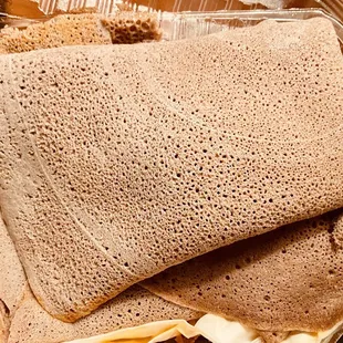 a plate of pita bread