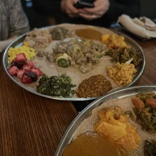 Lamb Yebeg Tibs &amp; Vegetarian Combination