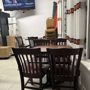 a table and chairs
