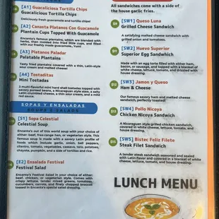 menu