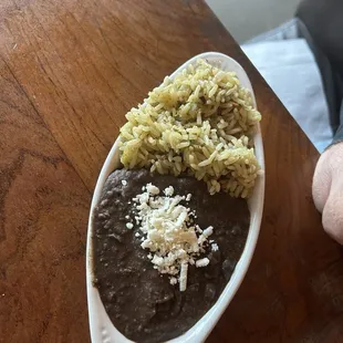 Rice and beans. Not included with the meal.