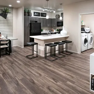 2 Bedroom Kitchen area and laundry room.
