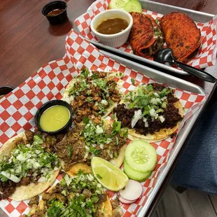 5 taco plate and quesobirria tacos