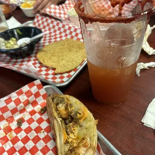 Surf &amp; Turf tacos, Quesabirria tacos, with Ceviche &amp; Micheladas for the win!
