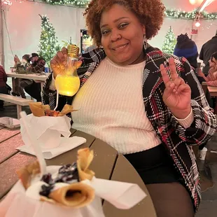 Crepes and holiday drink