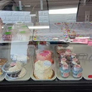 a display of a cake shop