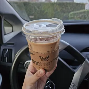 Iced strawberry shortcake latte