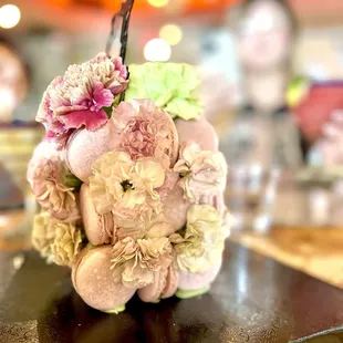 a flower arrangement on a table